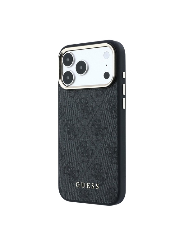 Guess Guess PU Leather 4G Gold Frame MagSafe Stražnji Štitnik za iPhone 18 Pro Crna