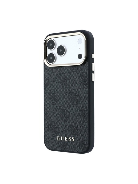 Guess Guess PU Leather 4G Gold Frame MagSafe Stražnji Štitnik za iPhone 18 Pro Crna