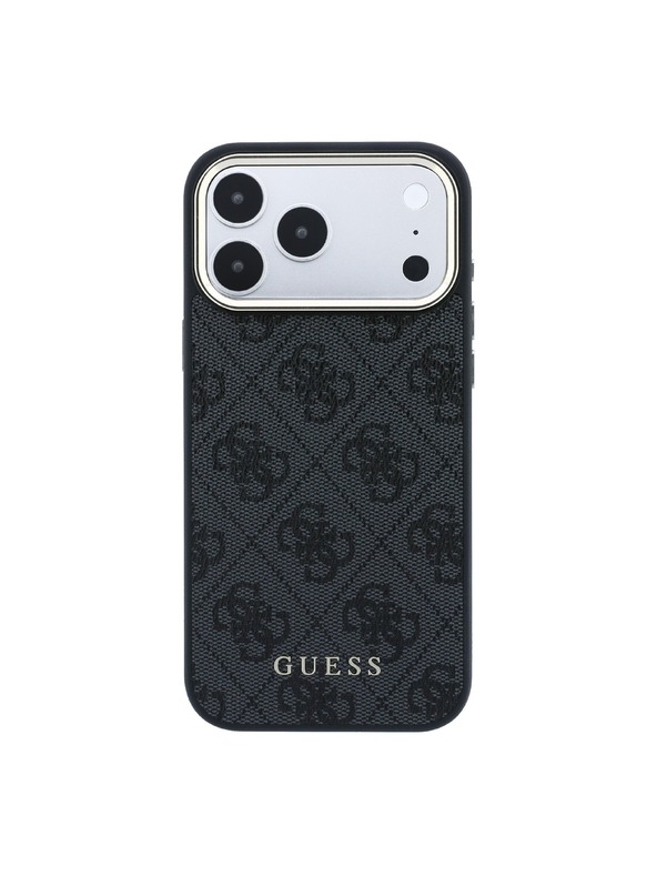 Guess Guess PU Leather 4G Gold Frame MagSafe Stražnji Štitnik za iPhone 18 Pro Crna