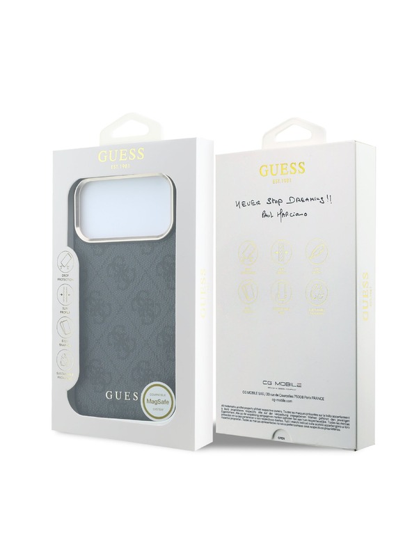 Guess Guess PU Leather 4G Gold Frame MagSafe Stražnji Štitnik za iPhone 18 Pro Crna
