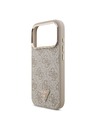 Guess Guess PU Leather 4G Strass Triangle Logo Gold Frame MagSafe Stražnji Štitnik za iPhone 18 Pro Ružičasta
