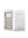 Guess Guess PU Leather 4G Strass Triangle Logo Gold Frame MagSafe Stražnji Štitnik za iPhone 18 Pro Ružičasta