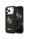 Guess Guess PU Fixed Glitter 4G Metal Logo Stražnji Štitnik za iPhone 18 Pro Crna