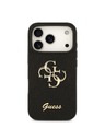Guess Guess PU Fixed Glitter 4G Metal Logo Stražnji Štitnik za iPhone 18 Pro Crna