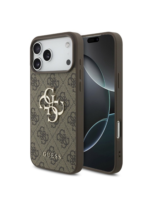 Guess Guess PU 4G Metal Logo Stražnji Štitnik za iPhone 18 Pro Smeđa