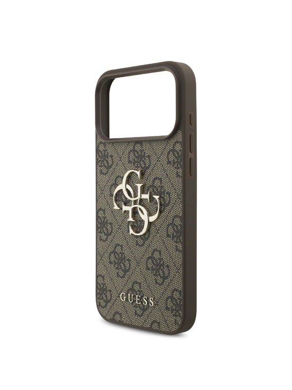 Guess Guess PU 4G Metal Logo Stražnji Štitnik za iPhone 18 Pro Smeđa