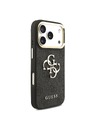 Guess Guess PU Leather 4G Metal Logo Gold Frame Stražnji Štitnik za iPhone 18 Pro Crna