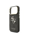 Guess Guess PU Leather 4G Metal Logo Gold Frame Stražnji Štitnik za iPhone 18 Pro Crna