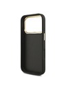 Guess Guess PU Leather 4G Metal Logo Gold Frame Stražnji Štitnik za iPhone 18 Pro Crna