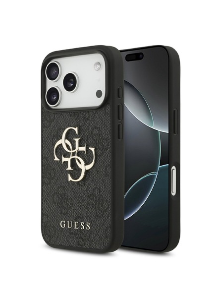 Guess Guess PU 4G Metal Logo Stražnji Štitnik za iPhone 18 Pro Siva