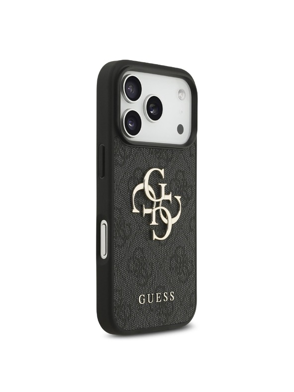 Guess Guess PU 4G Metal Logo Stražnji Štitnik za iPhone 18 Pro Siva
