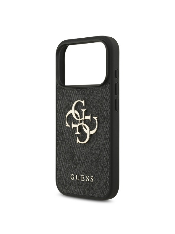 Guess Guess PU 4G Metal Logo Stražnji Štitnik za iPhone 18 Pro Siva
