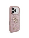 Guess Guess PU Fixed Glitter 4G Metal Logo Stražnji Štitnik za iPhone 18 Pro Ružičasta