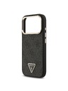Guess Guess PU Leather 4G Strass Triangle Logo Gold Frame MagSafe Stražnji Štitnik za iPhone 18 Pro Ružičasta