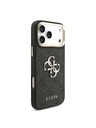 Guess Guess PU Leather 4G Metal Logo Gold Frame Stražnji Štitnik za iPhone 18 Pro Max Crna