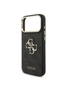 Guess Guess PU Leather 4G Metal Logo Gold Frame Stražnji Štitnik za iPhone 18 Pro Max Crna