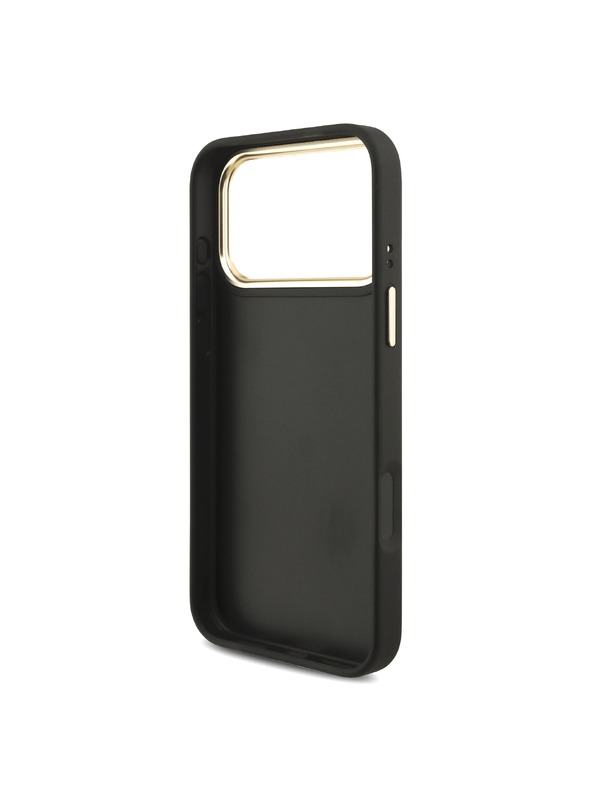 Guess Guess PU Leather 4G Metal Logo Gold Frame Stražnji Štitnik za iPhone 18 Pro Max Crna