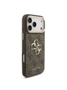 Guess Guess PU Leather 4G Metal Logo Gold Frame Stražnji Štitnik za iPhone 18 Pro Max Smeđa