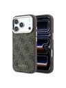 Guess Guess PU Leather 4G Gold Frame MagSafe Stražnji Štitnik za iPhone 18 Pro Max Smeđa