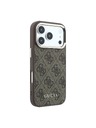 Guess Guess PU Leather 4G Gold Frame MagSafe Stražnji Štitnik za iPhone 18 Pro Max Smeđa