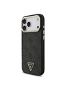 Guess Guess PU Leather 4G Strass Triangle Logo Gold Frame MagSafe Stražnji Štitnik za iPhone 18 Pro Max Crna