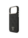 Guess Guess PU Leather 4G Strass Triangle Logo Gold Frame MagSafe Stražnji Štitnik za iPhone 18 Pro Max Crna