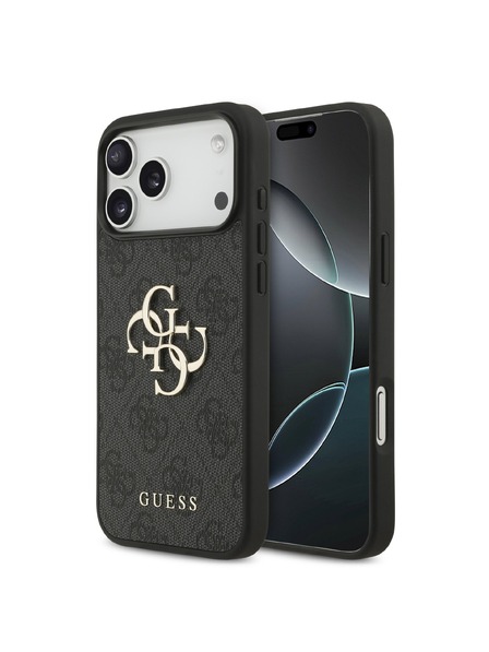 Guess Guess PU 4G Metal Logo Stražnji Štitnik za iPhone 18 Pro Max Siva