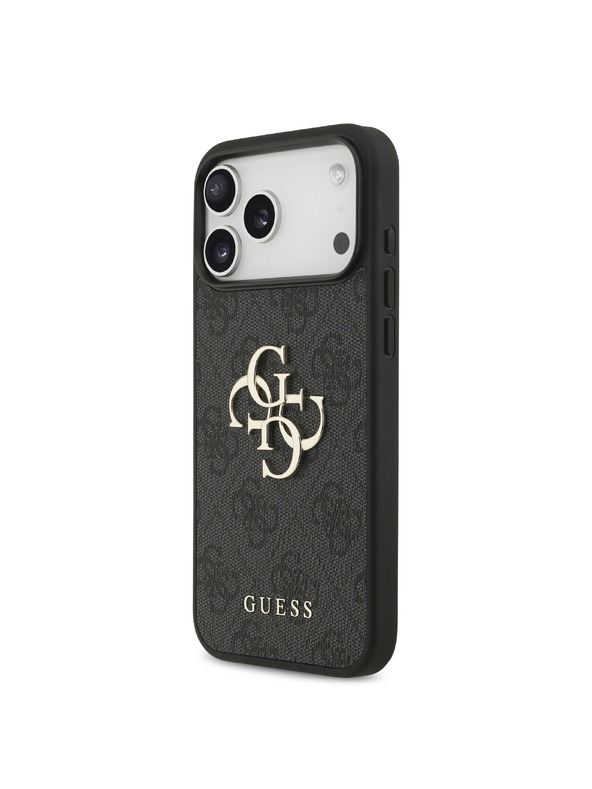 Guess Guess PU 4G Metal Logo Stražnji Štitnik za iPhone 18 Pro Max Siva