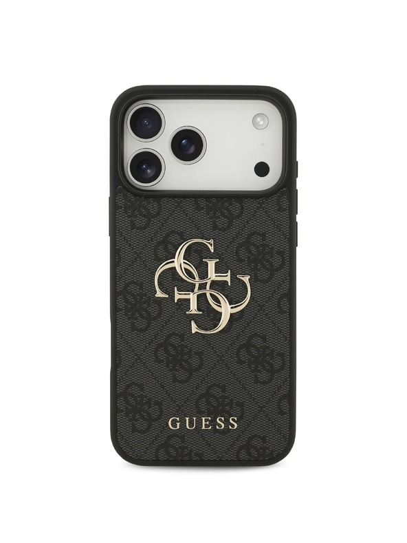 Guess Guess PU 4G Metal Logo Stražnji Štitnik za iPhone 18 Pro Max Siva