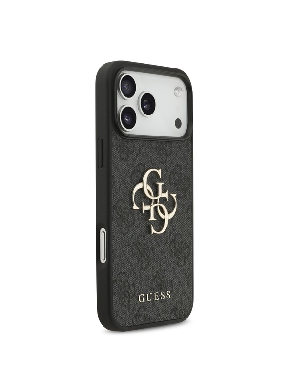 Guess Guess PU 4G Metal Logo Stražnji Štitnik za iPhone 18 Pro Max Siva