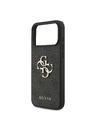 Guess Guess PU 4G Metal Logo Stražnji Štitnik za iPhone 18 Pro Max Siva