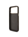 Guess Guess PU Leather 4G Strass Triangle Logo Gold Frame MagSafe Stražnji Štitnik za iPhone 18 Pro Max Smeđa