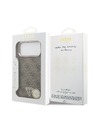 Guess Guess PU Leather 4G Strass Triangle Logo Gold Frame MagSafe Stražnji Štitnik za iPhone 18 Pro Max Smeđa
