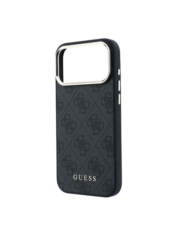Guess Guess PU Leather 4G Gold Frame MagSafe Stražnji Štitnik za iPhone 18 Pro Max Crna