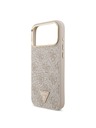 Guess Guess PU Leather 4G Strass Triangle Logo Gold Frame MagSafe Stražnji Štitnik za iPhone 18 Pro Max Ružičasta