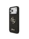 Guess Guess PU Fixed Glitter 4G Metal Logo Stražnji Štitnik za iPhone 18 Pro Max Crna