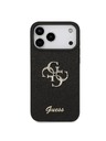 Guess Guess PU Fixed Glitter 4G Metal Logo Stražnji Štitnik za iPhone 18 Pro Max Crna