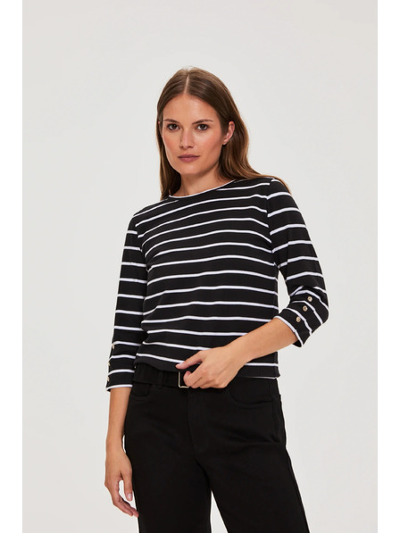 Moodo Crna prugasta bluza Moodo
