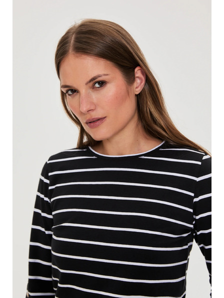 Moodo Crna prugasta bluza Moodo