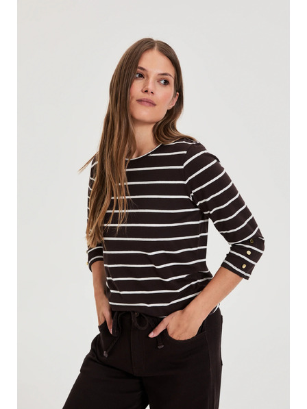 Moodo Bluza s prugama smeđa Moodo