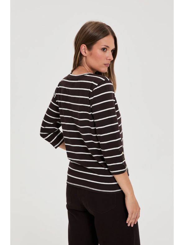 Moodo Bluza s prugama smeđa Moodo