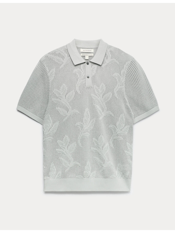 Marks & Spencer Heklana polo majica s cvjetnim uzorkom, od čiste pamuka Marks & Spencer siva