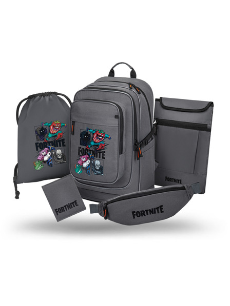 BAAGL  BAAGL SET 5 Cubic Fortnite Squad: ruksak, vrećica, torbica oko struka, zaštita za prijenosno računalo, novčanica GRS