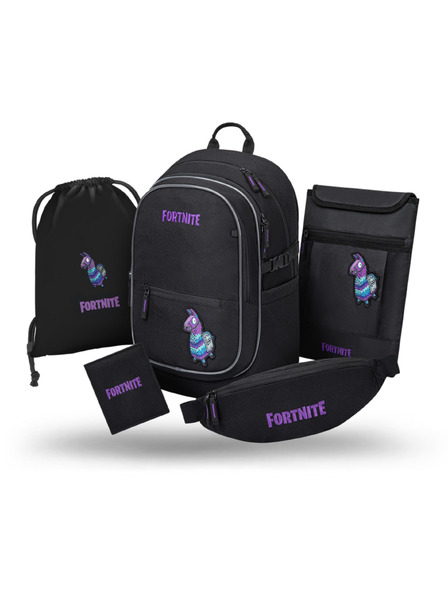 BAAGL  BAAGL SET 5 Core Fortnite Llama: ruksak, vrećica, torbica oko struka, zaštita za prijenosno računalo, novčanica GRS