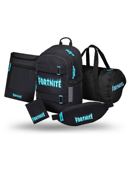 BAAGL  BAAGL SET 5 Skate Fortnite Blue: ruksak, sportska torba, torbica oko struka, zaštita za prijenosno računalo, novčanica GRS