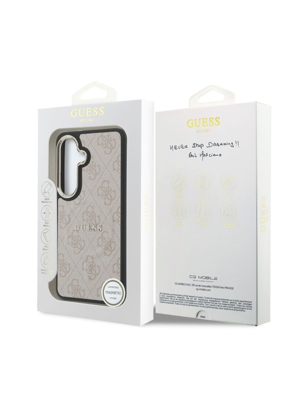 Guess Guess PU Leather 4G Gold Frame Magnetic Stražnji Poklopac za Samsung Galaxy S26 Pink