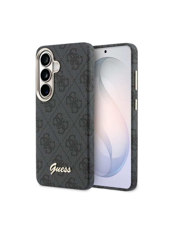 Guess Guess PU 4G Script Metal Logo Magnetic Stražnji Poklopac za Samsung Galaxy S26 Black