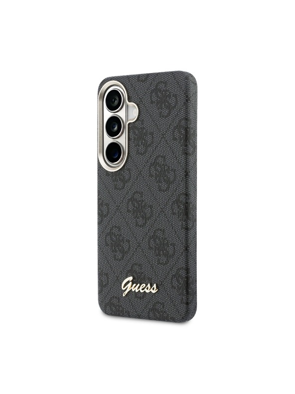Guess Guess PU 4G Script Metal Logo Magnetic Stražnji Poklopac za Samsung Galaxy S26 Black