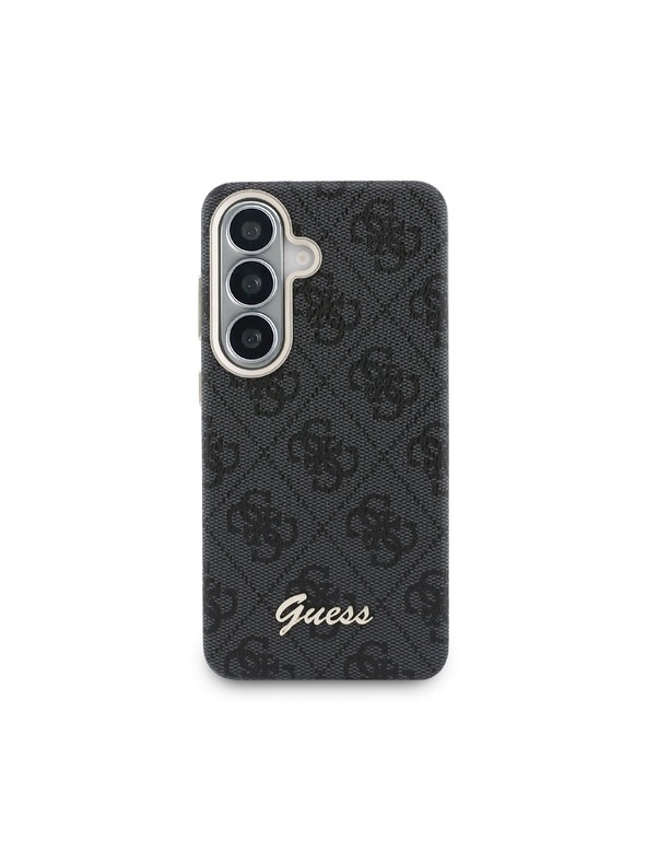 Guess Guess PU 4G Script Metal Logo Magnetic Stražnji Poklopac za Samsung Galaxy S26 Black