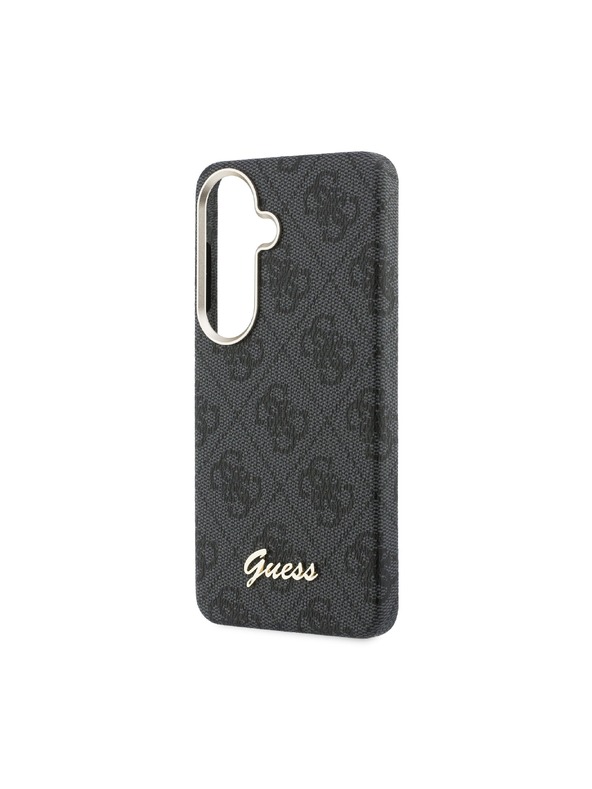 Guess Guess PU 4G Script Metal Logo Magnetic Stražnji Poklopac za Samsung Galaxy S26 Black